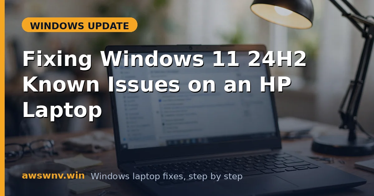 Fixing Windows 11 24H2 Known Issues on an HP Laptop