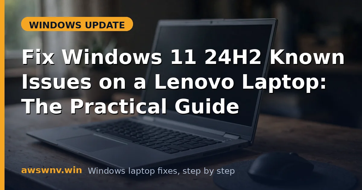 Fix Windows 11 24H2 Known Issues on a Lenovo Laptop: The Practical Guide