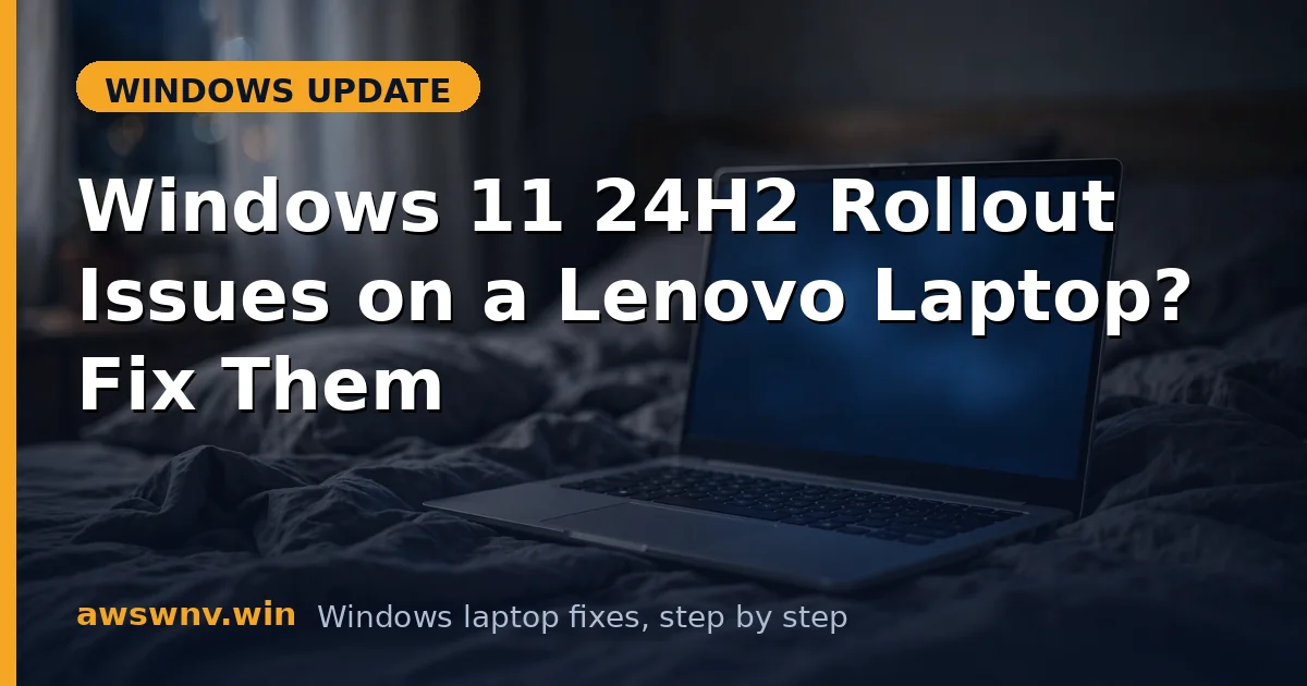 Windows 11 24H2 Rollout Issues on a Lenovo Laptop? Fix Them