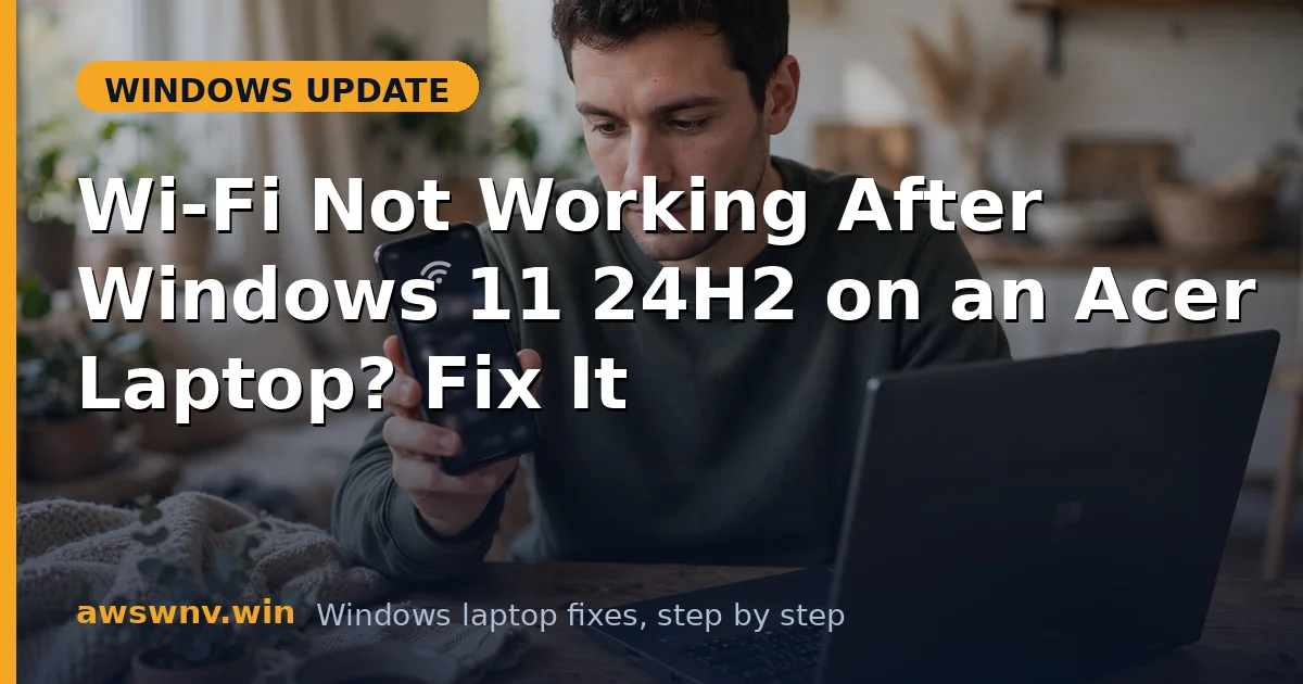Wi-Fi Not Working After Windows 11 24H2 on an Acer Laptop? Fix It