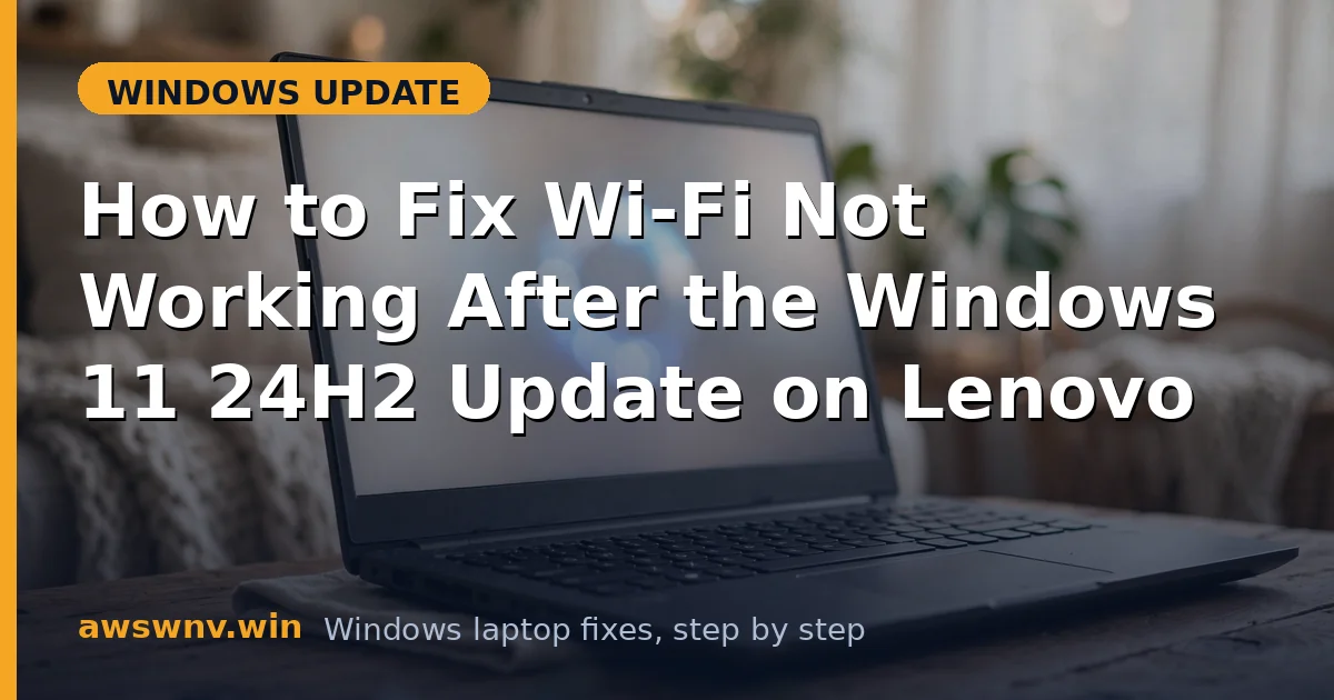 How to Fix Wi-Fi Not Working After the Windows 11 24H2 Update on Lenovo