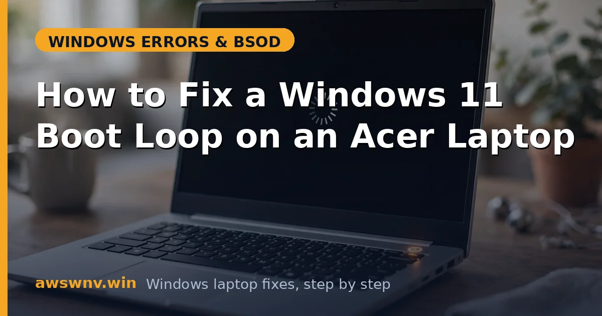 How to Fix a Windows 11 Boot Loop on an Acer Laptop