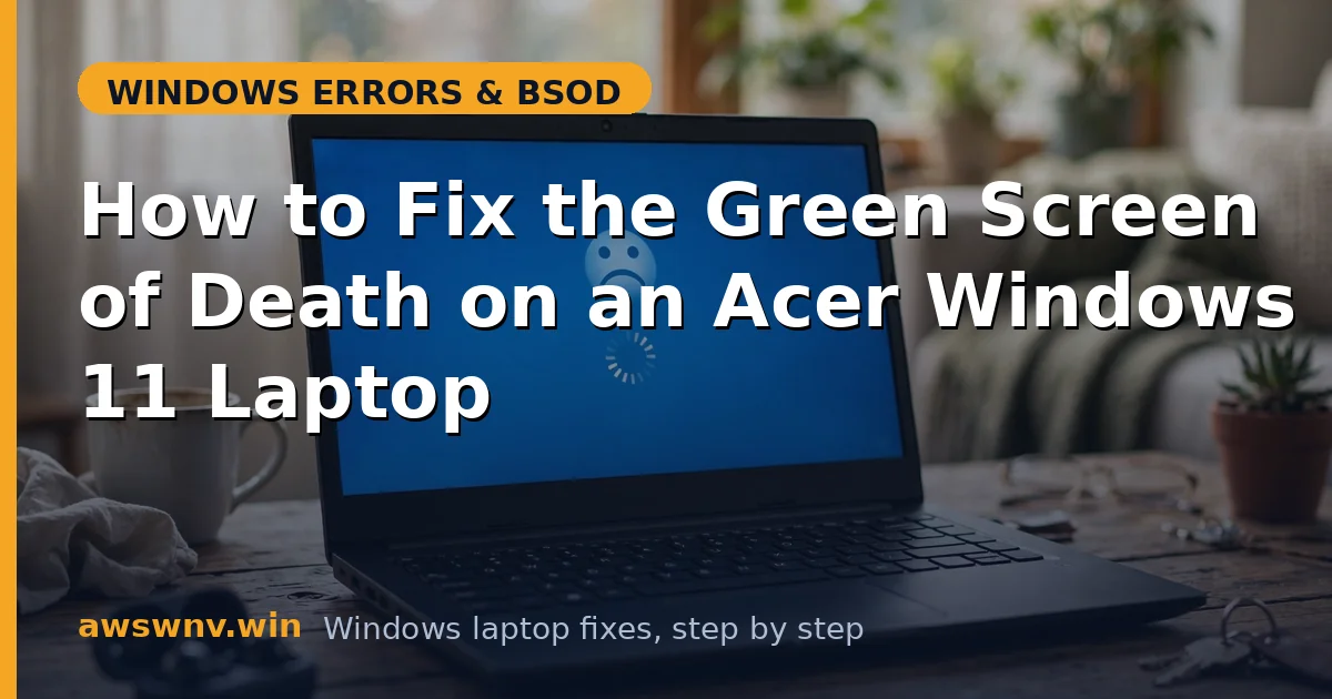 How to Fix the Green Screen of Death on an Acer Windows 11 Laptop