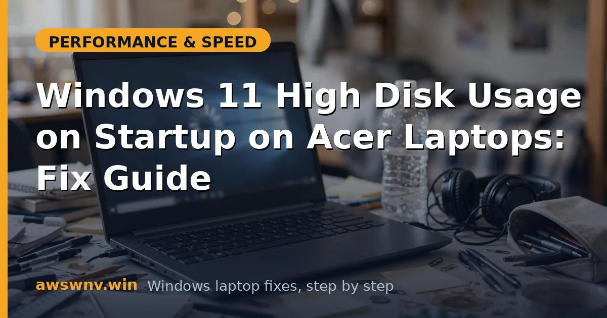 Windows 11 High Disk Usage on Startup on Acer Laptops: Fix Guide