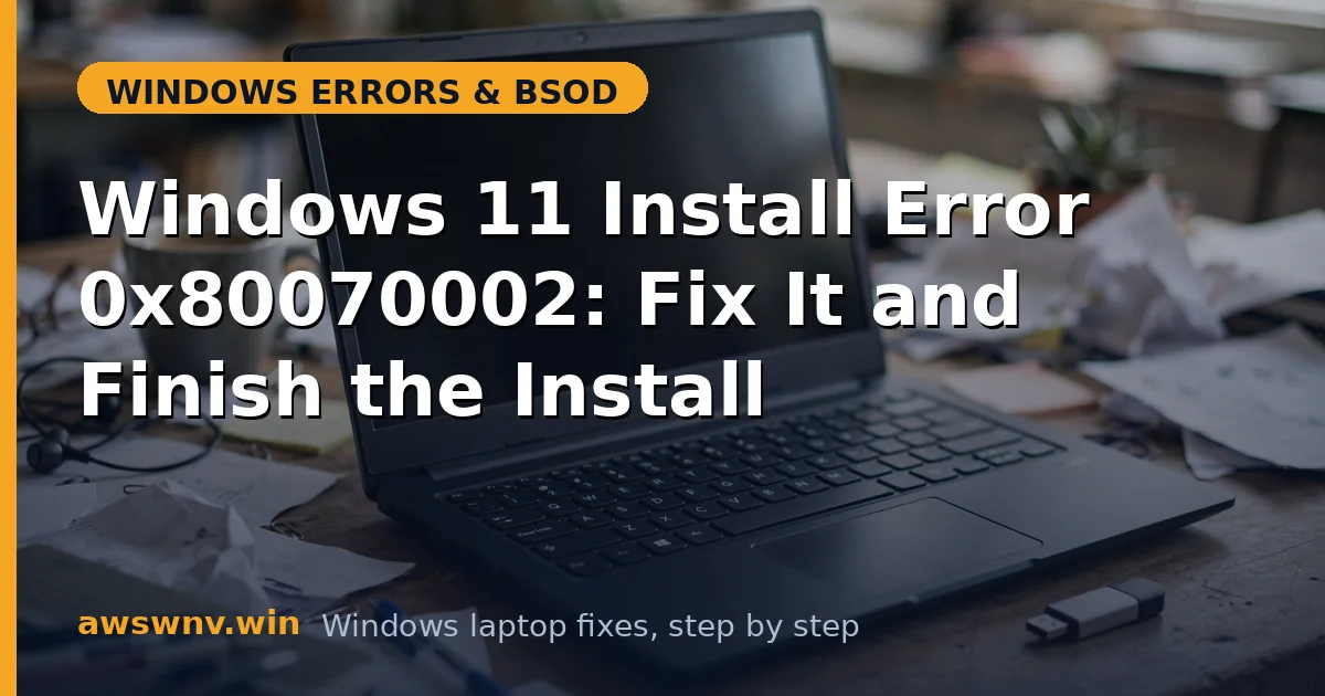 Windows 11 Install Error 0x80070002: Fix It and Finish the Install