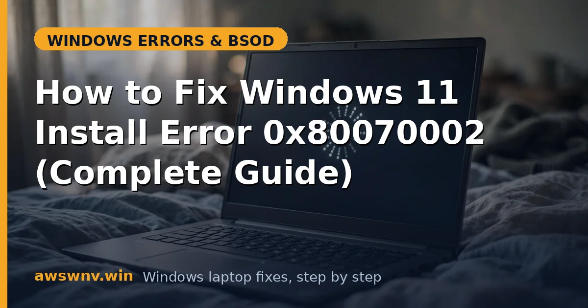 How to Fix Windows 11 Install Error 0x80070002 (Complete Guide)