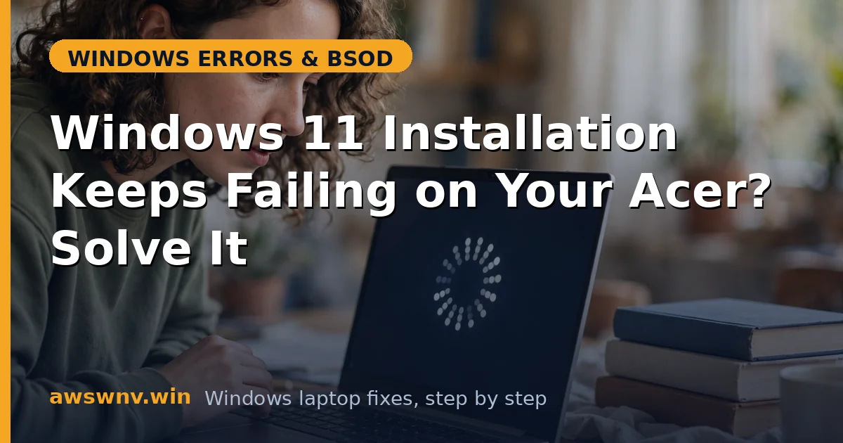 Windows 11 Installation Keeps Failing on Your Acer? Solve It