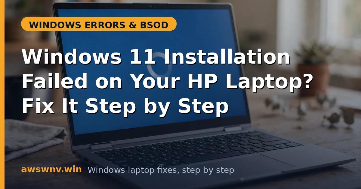 Windows 11 Installation Failed on Your HP Laptop? Fix It Step by Step