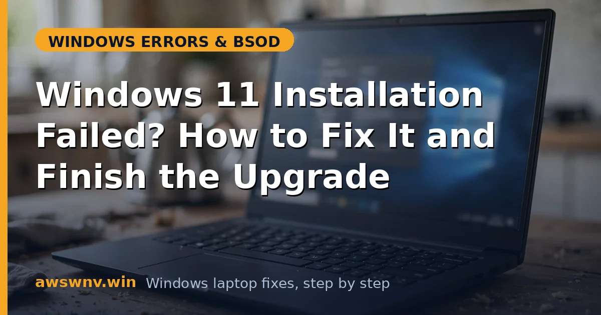 Windows 11 Installation Failed? How to Fix It and Finish the Upgrade