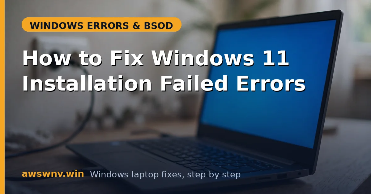 How to Fix Windows 11 Installation Failed Errors
