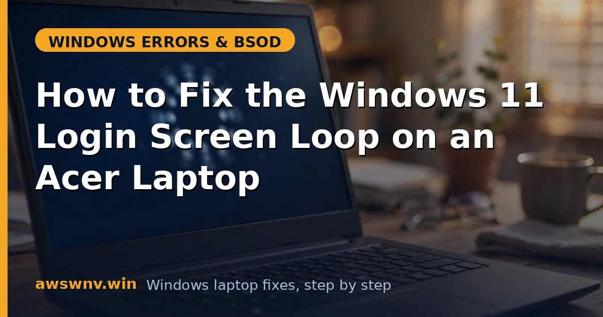 How to Fix the Windows 11 Login Screen Loop on an Acer Laptop