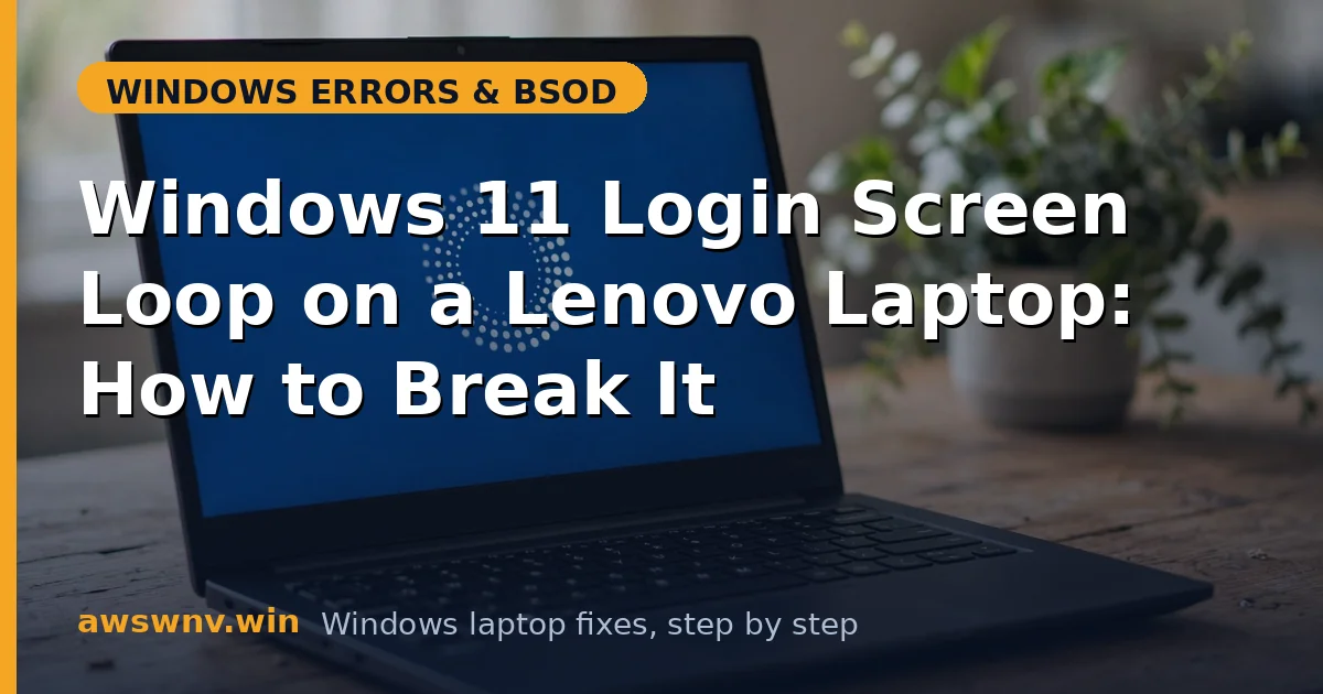 Windows 11 Login Screen Loop on a Lenovo Laptop: How to Break It