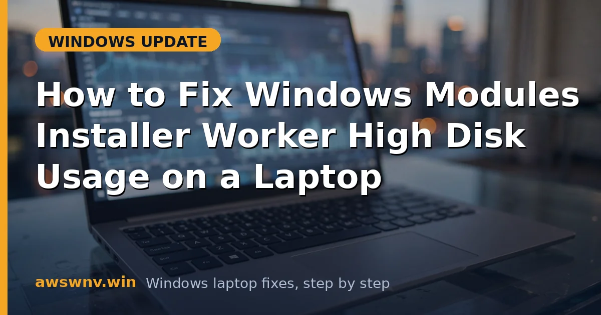 How to Fix Windows Modules Installer Worker High Disk Usage on a Laptop