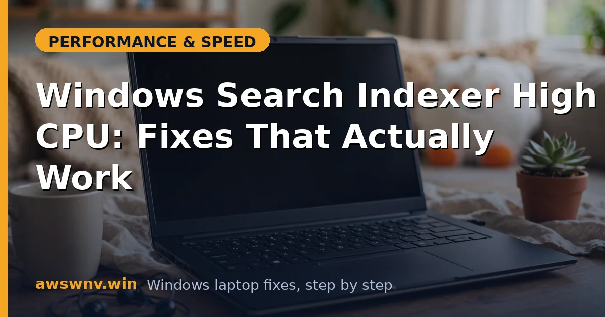 Windows Search Indexer High CPU: Fixes That Actually Work