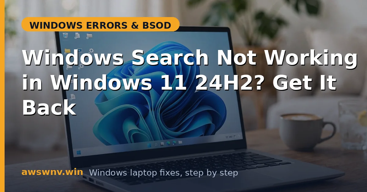 Windows Search Not Working in Windows 11 24H2? Get It Back
