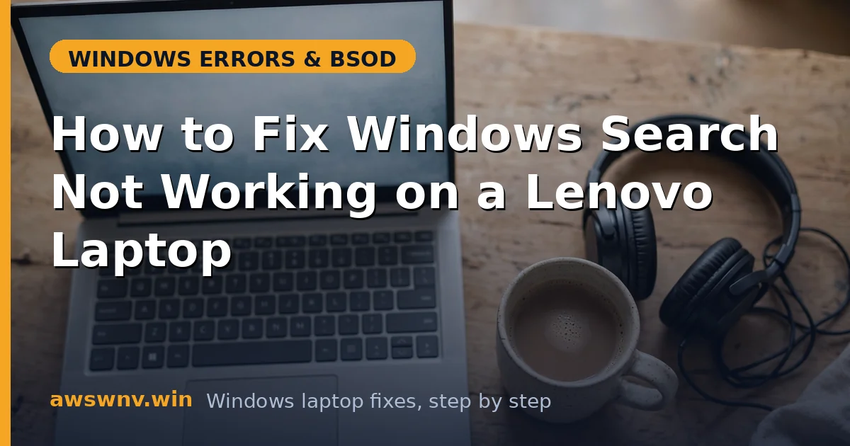 How to Fix Windows Search Not Working on a Lenovo Laptop