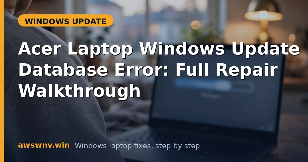 Acer Laptop Windows Update Database Error: Full Repair Walkthrough