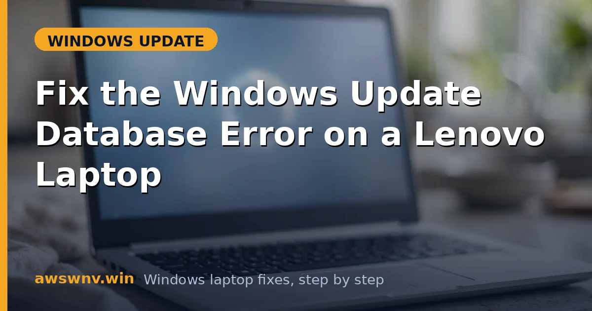Fix the Windows Update Database Error on a Lenovo Laptop