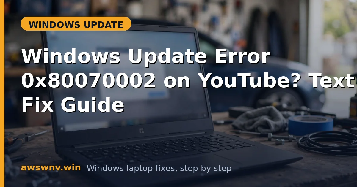 Windows Update Error 0x80070002 on YouTube? Text Fix Guide