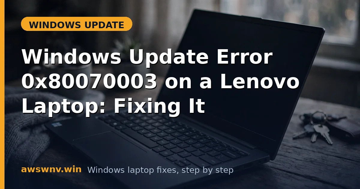 Windows Update Error 0x80070003 on a Lenovo Laptop: Fixing It