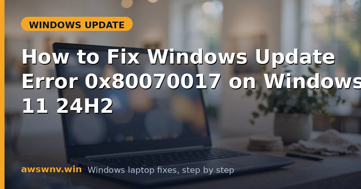 How to Fix Windows Update Error 0x80070017 on Windows 11 24H2