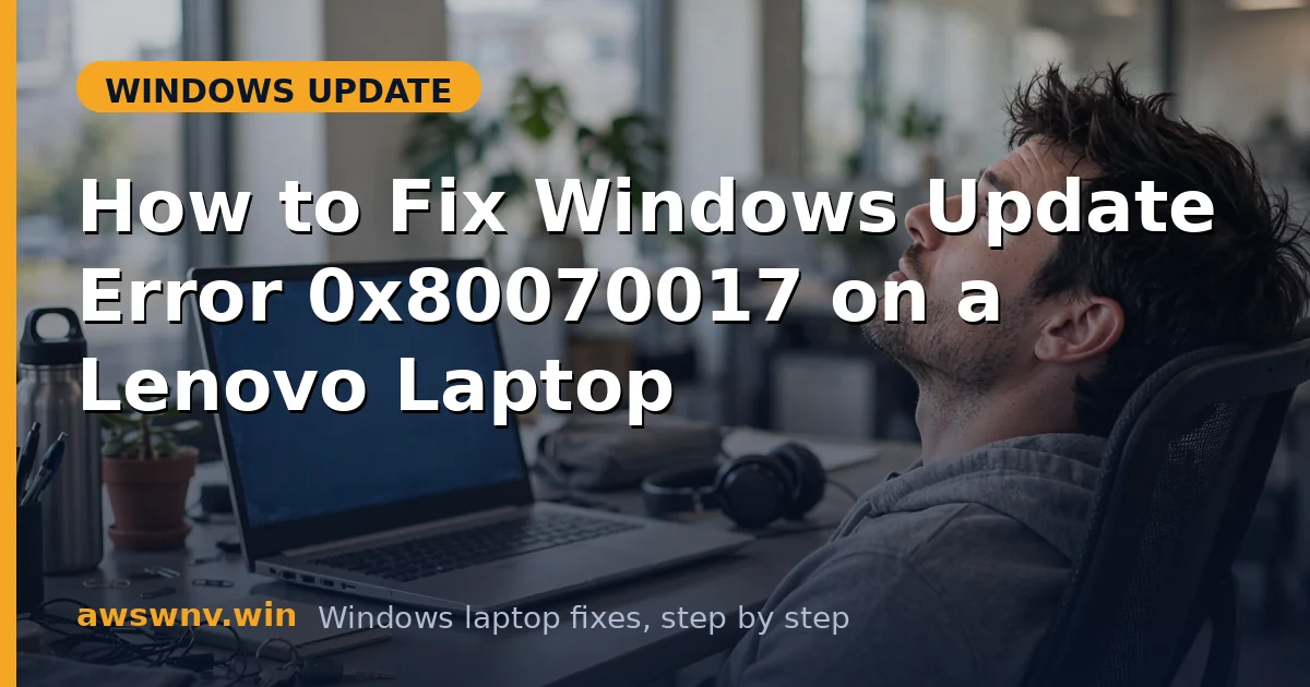 How to Fix Windows Update Error 0x80070017 on a Lenovo Laptop
