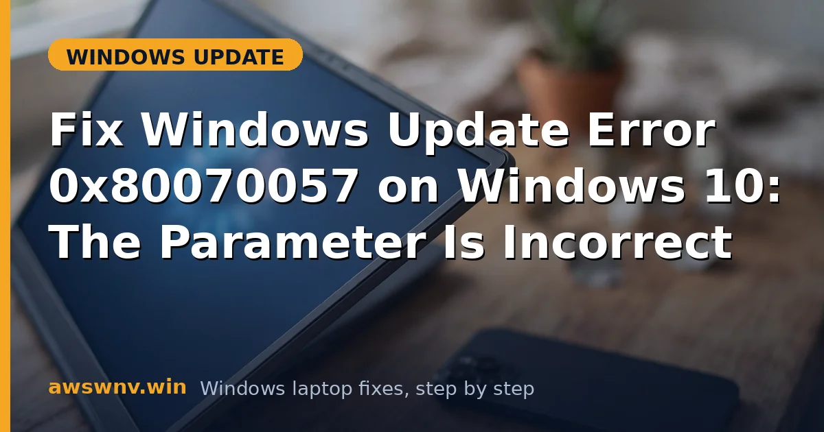 Fix Windows Update Error 0x80070057 on Windows 10: The Parameter Is Incorrect
