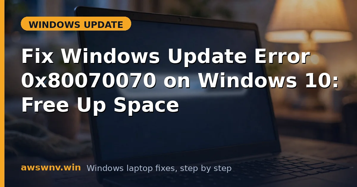 Fix Windows Update Error 0x80070070 on Windows 10: Free Up Space