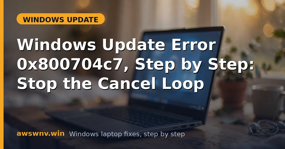 Windows Update Error 0x800704c7, Step by Step: Stop the Cancel Loop