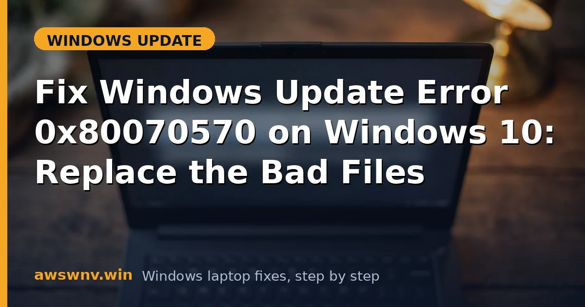 Fix Windows Update Error 0x80070570 on Windows 10: Replace the Bad Files