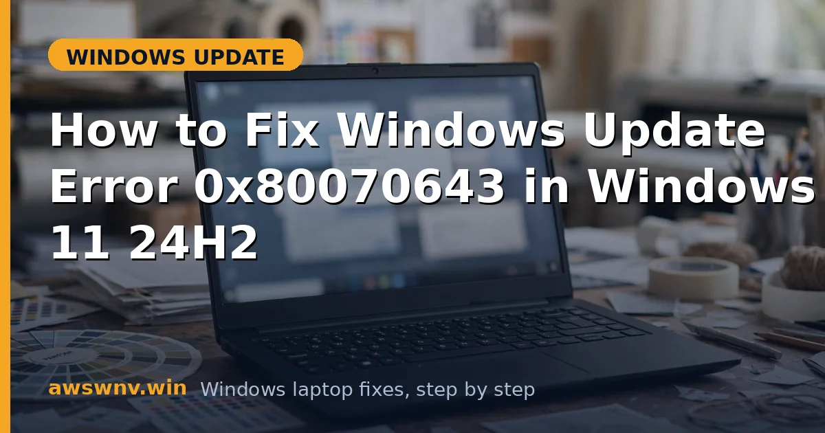 How to Fix Windows Update Error 0x80070643 in Windows 11 24H2