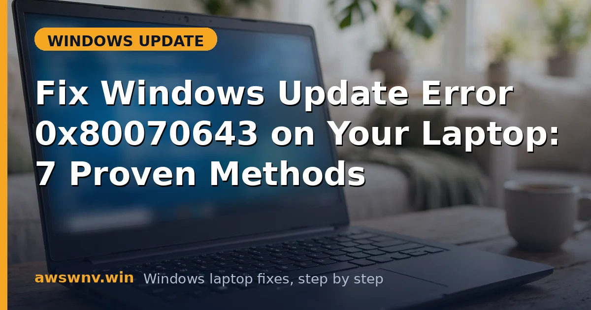 Fix Windows Update Error 0x80070643 on Your Laptop: 7 Proven Methods