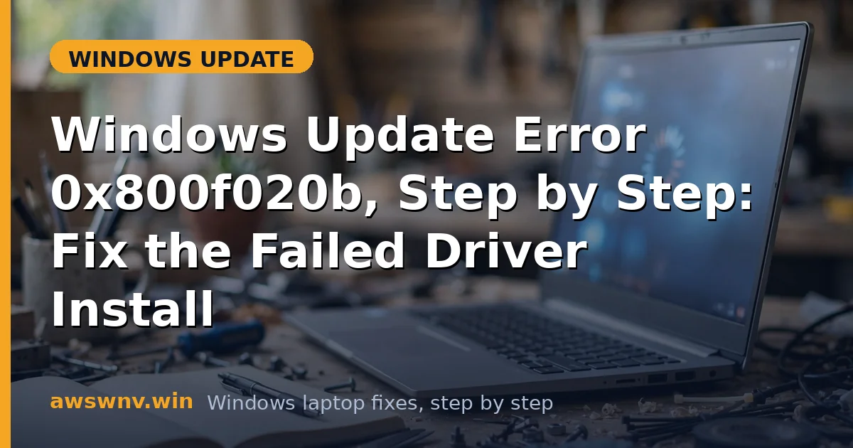 Windows Update Error 0x800f020b, Step by Step: Fix the Failed Driver Install