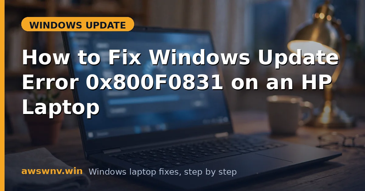 How to Fix Windows Update Error 0x800F0831 on an HP Laptop