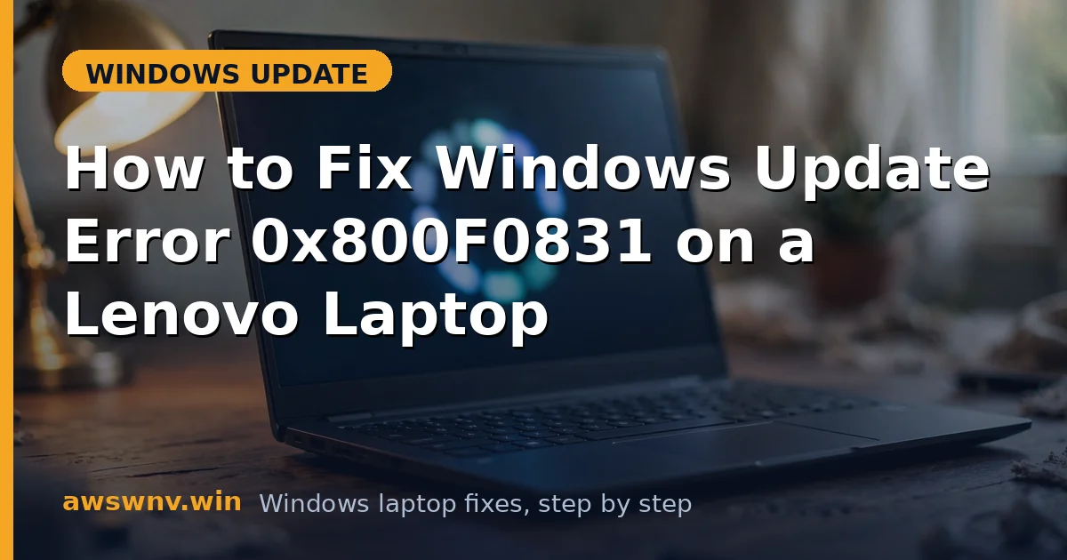 How to Fix Windows Update Error 0x800F0831 on a Lenovo Laptop