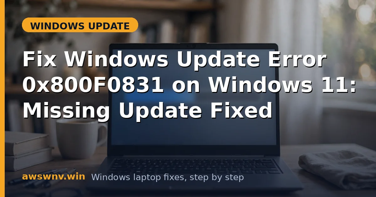 Fix Windows Update Error 0x800F0831 on Windows 11: Missing Update Fixed