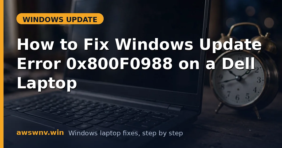How to Fix Windows Update Error 0x800F0988 on a Dell Laptop