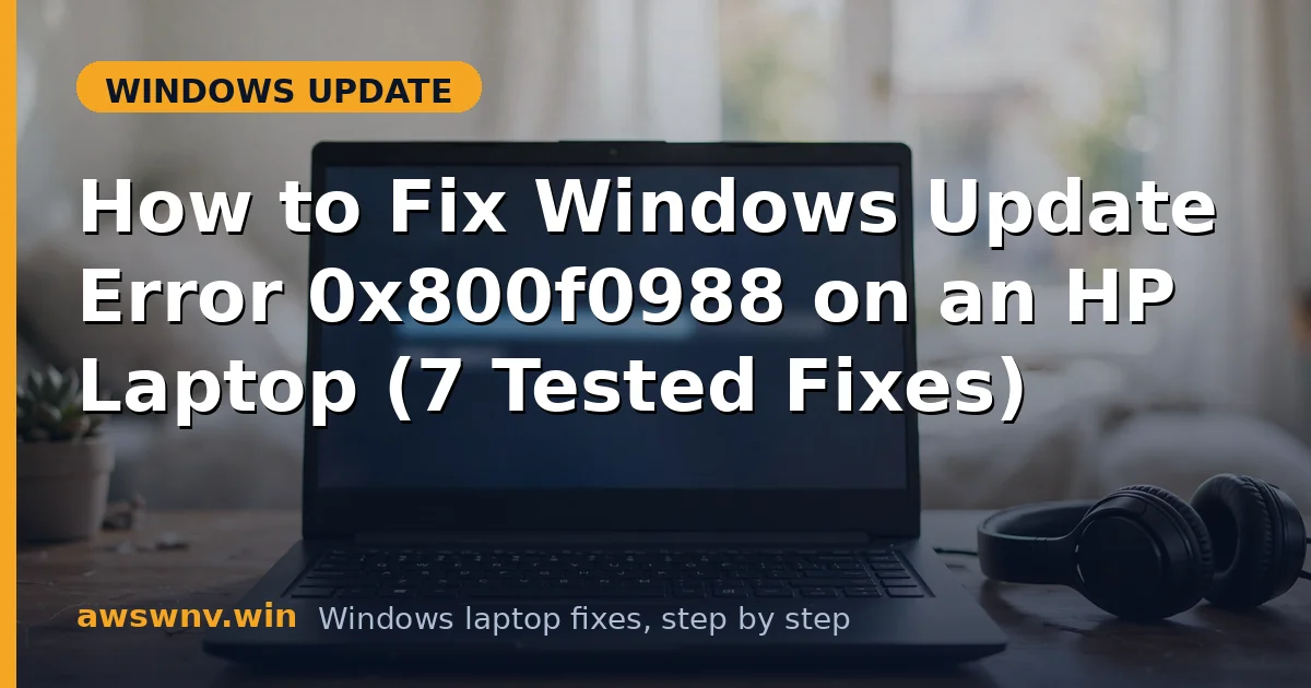 How to Fix Windows Update Error 0x800f0988 on an HP Laptop (7 Tested Fixes)