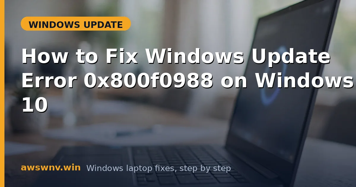How to Fix Windows Update Error 0x800f0988 on Windows 10