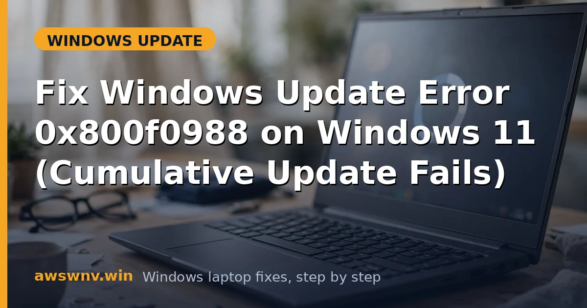 Fix Windows Update Error 0x800f0988 on Windows 11 (Cumulative Update Fails)