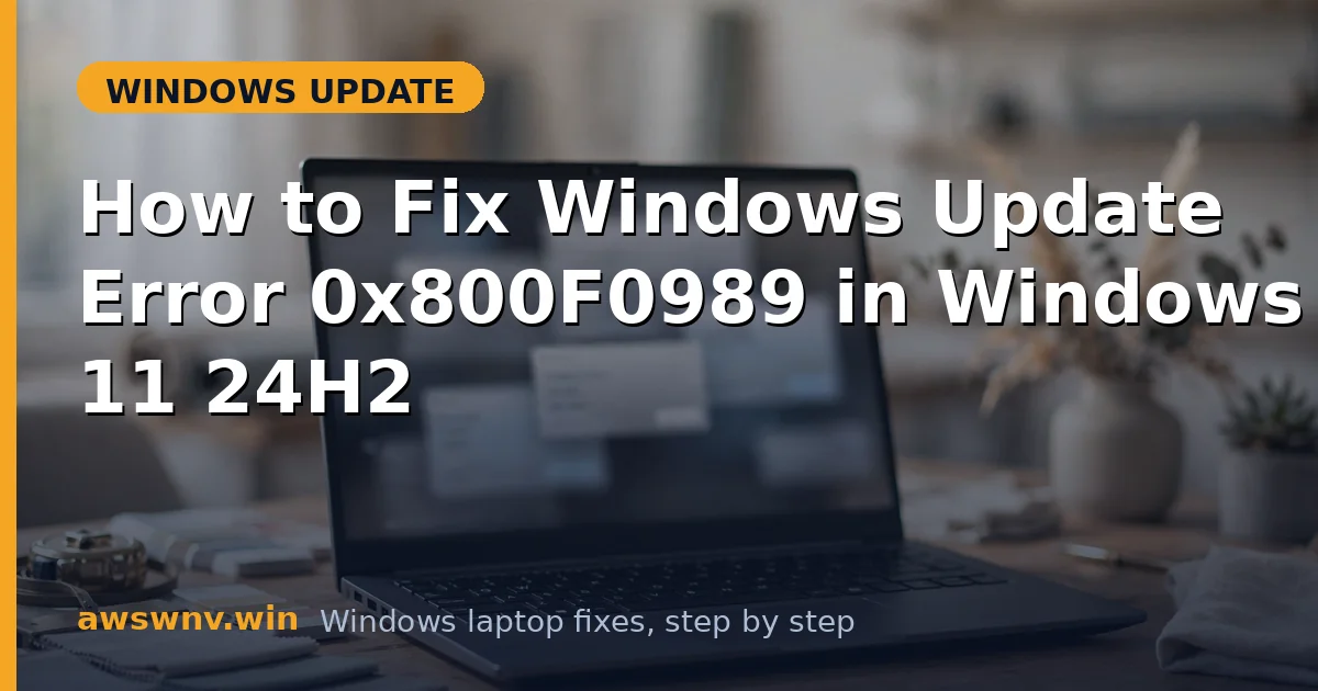 How to Fix Windows Update Error 0x800F0989 in Windows 11 24H2
