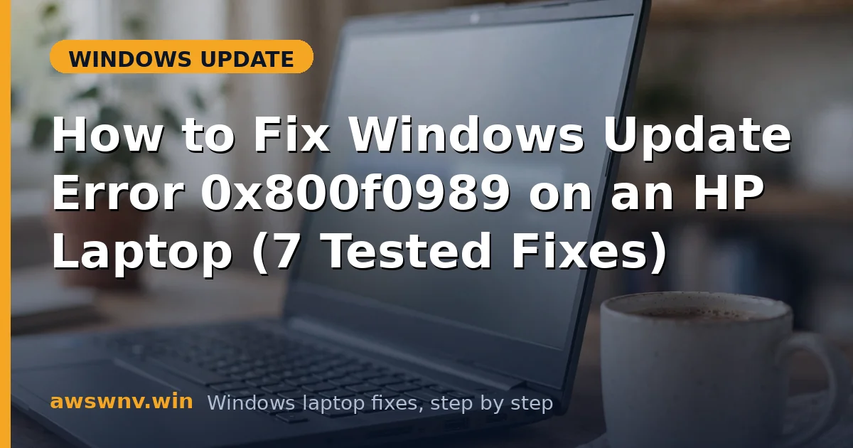 How to Fix Windows Update Error 0x800f0989 on an HP Laptop (7 Tested Fixes)