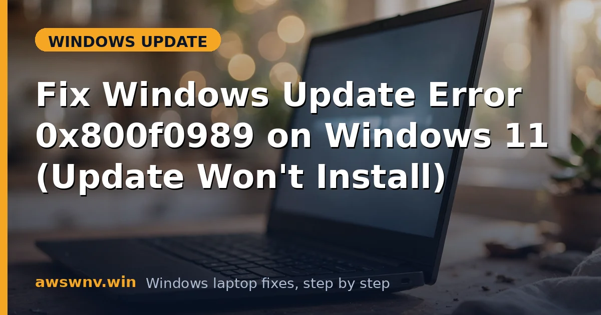 Fix Windows Update Error 0x800f0989 on Windows 11 (Update Won't Install)