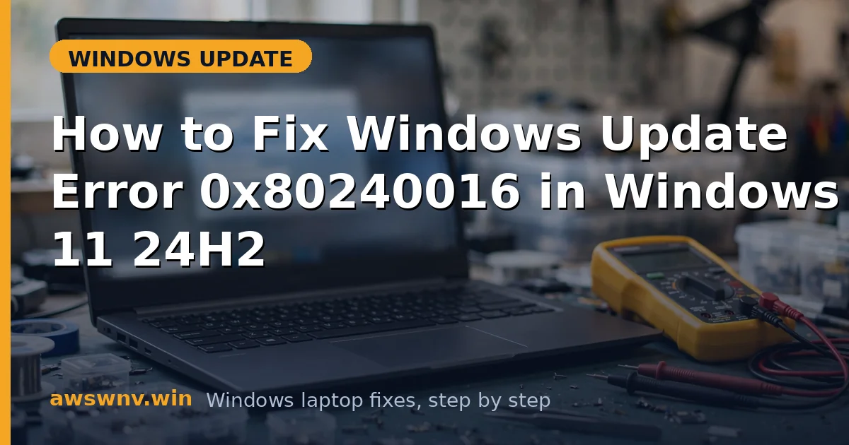 How to Fix Windows Update Error 0x80240016 in Windows 11 24H2