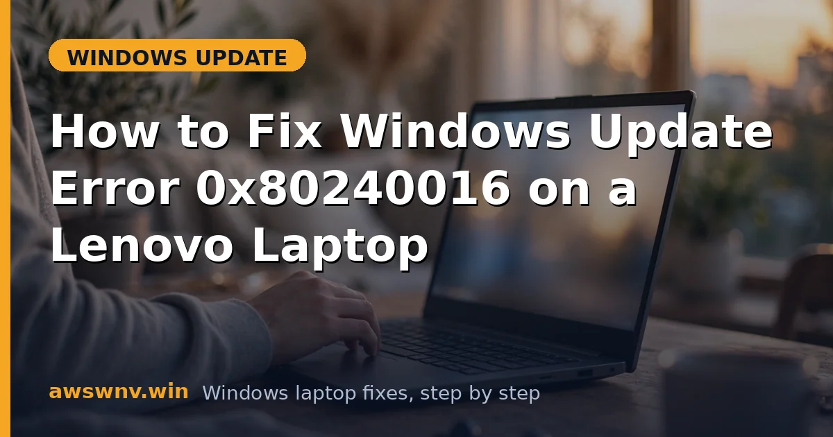 How to Fix Windows Update Error 0x80240016 on a Lenovo Laptop