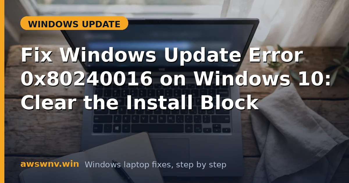 Fix Windows Update Error 0x80240016 on Windows 10: Clear the Install Block