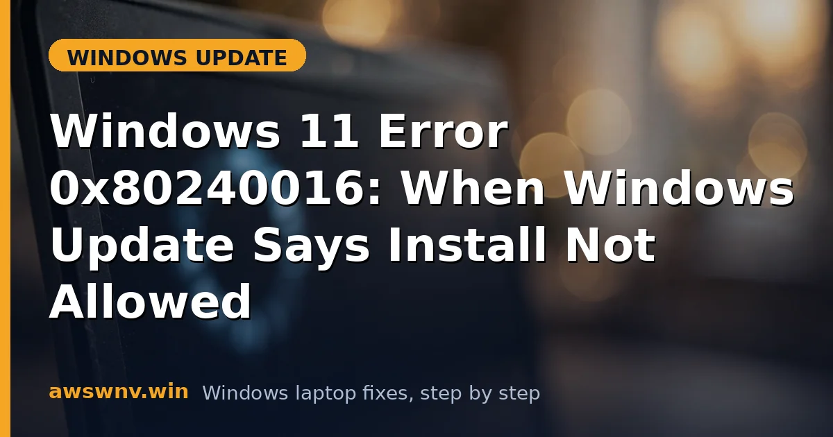 Windows 11 Error 0x80240016: When Windows Update Says Install Not Allowed