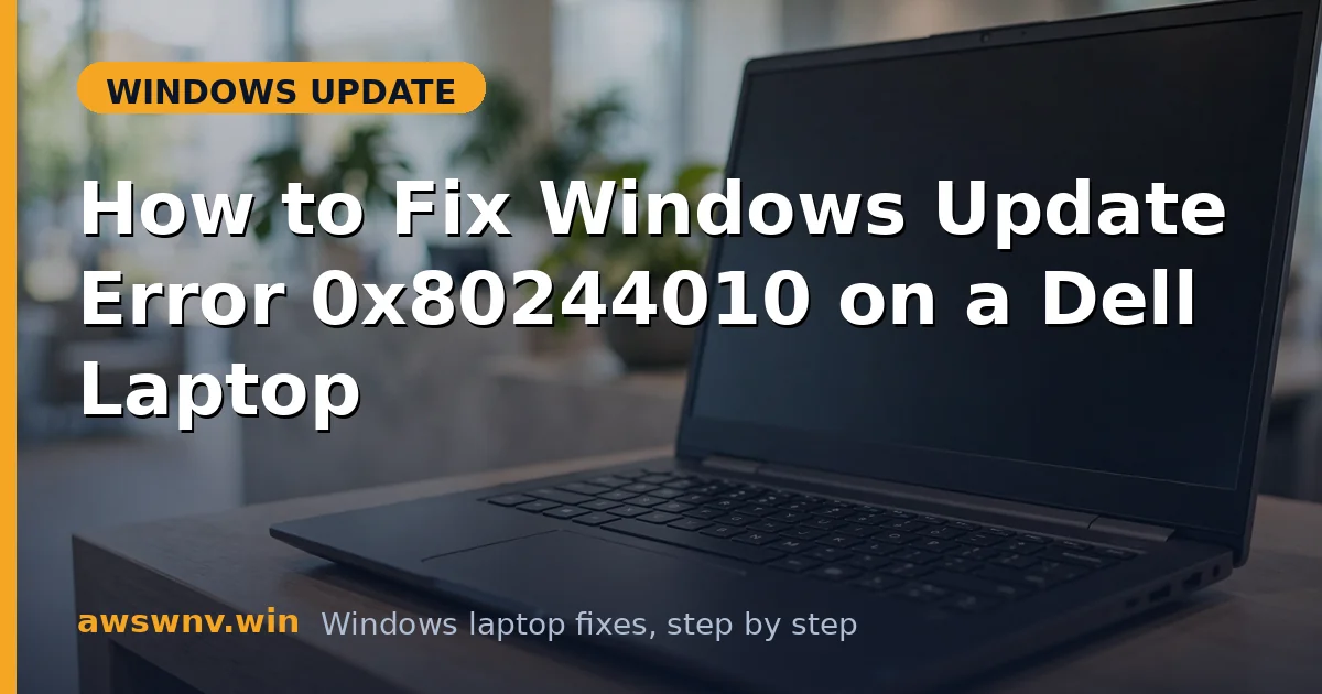 How to Fix Windows Update Error 0x80244010 on a Dell Laptop