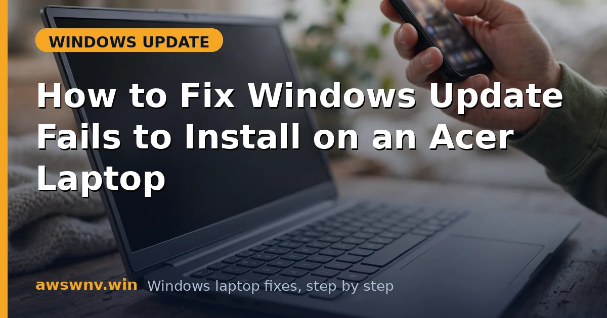 How to Fix Windows Update Fails to Install on an Acer Laptop