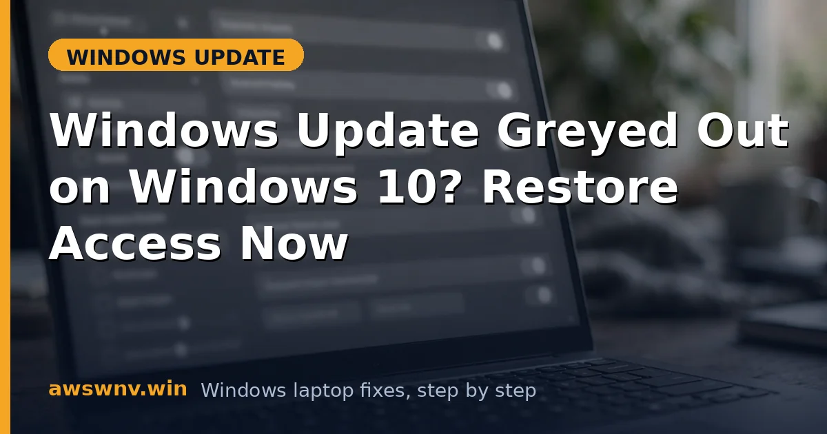Windows Update Greyed Out on Windows 10? Restore Access Now